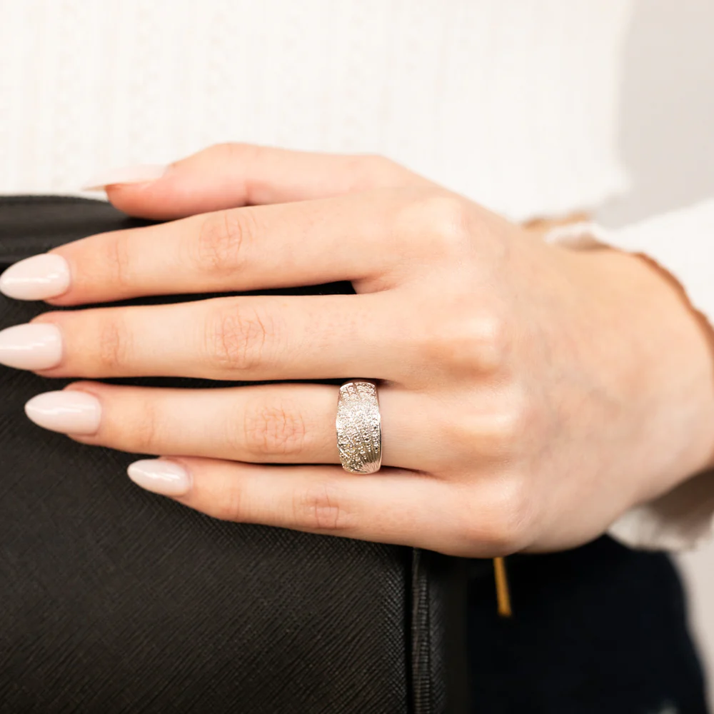 0.05Ct Chain Diamond Ring in Sterling Silver - Image 3