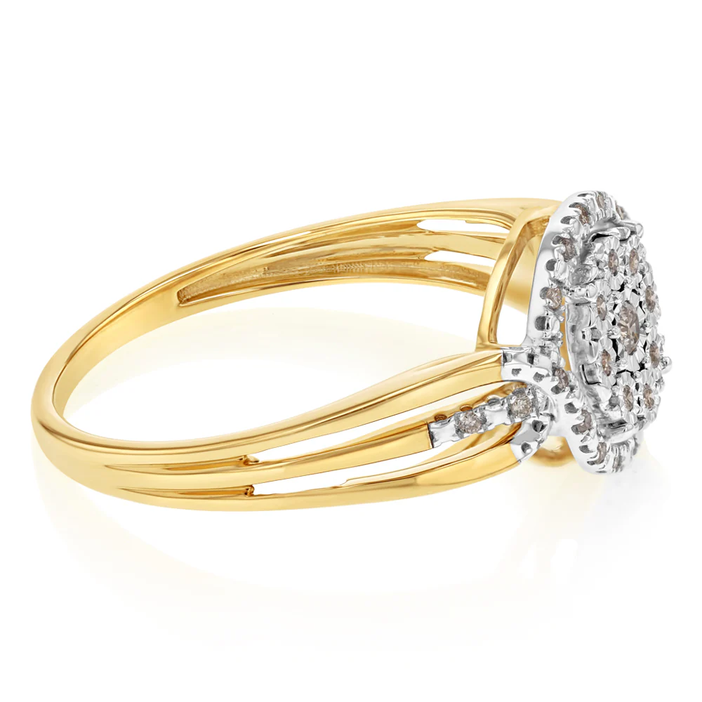 0.10 Carat Diamond Ring Set in 9ct Yellow Gold - Image 2