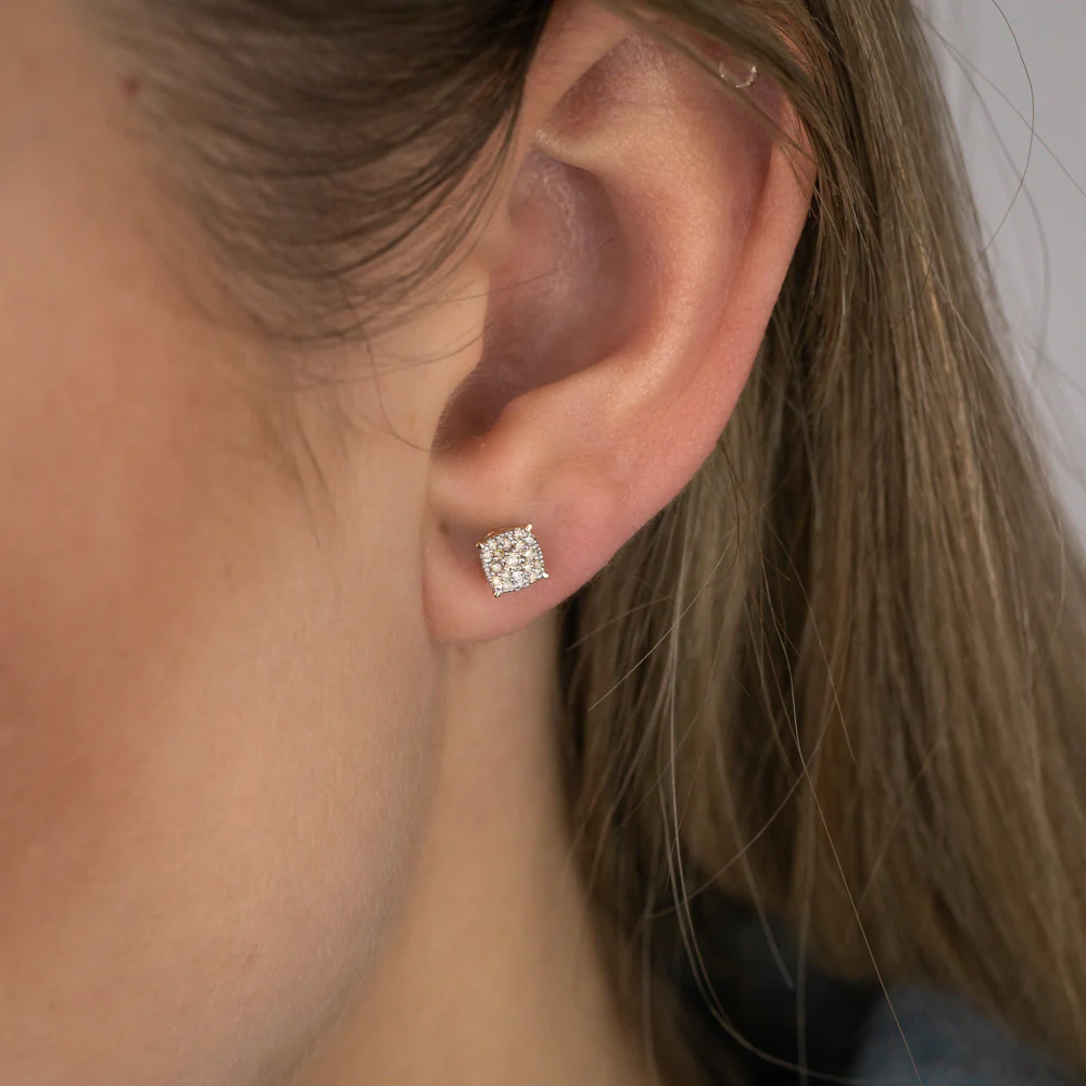 0.15 Carat Stud Diamond Earrings in 9ct Yellow Gold - Image 2