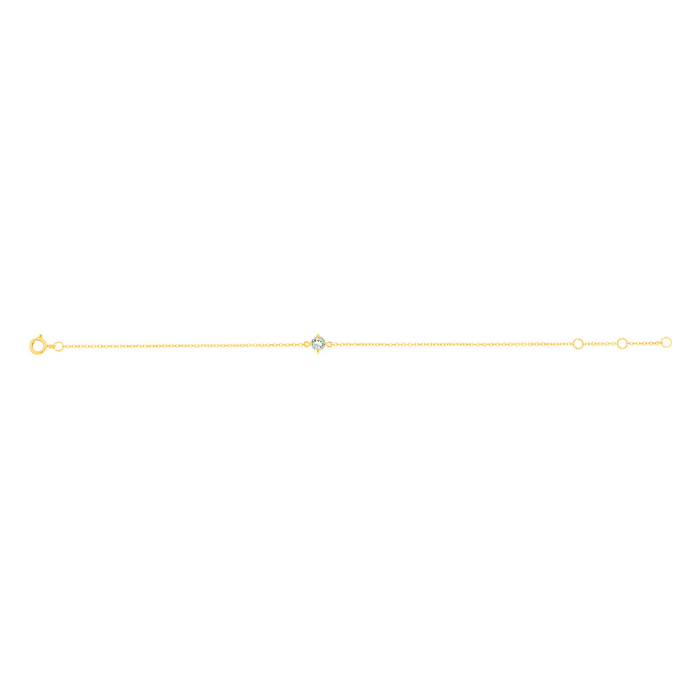 0.24 Carat Aquamarine Adjustable Bracelet 17cm in 9ct Yellow Gold - Image 2