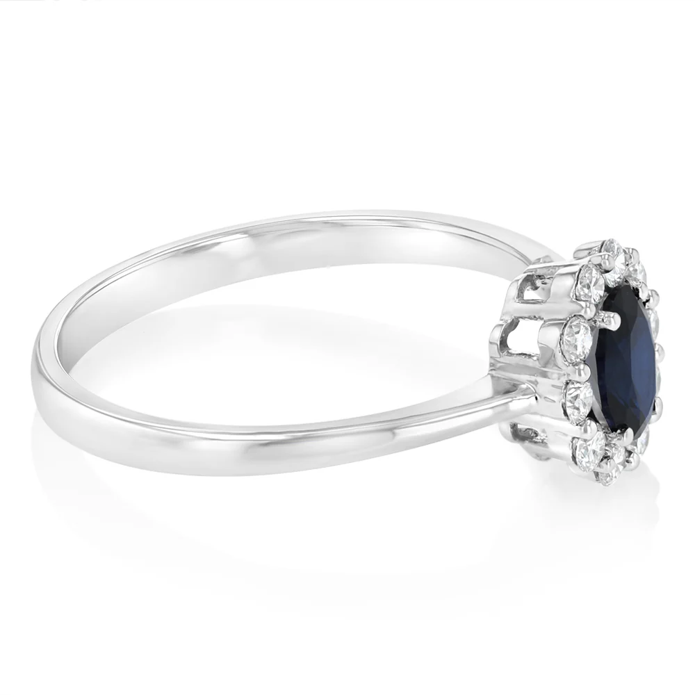 0.27 Carat Luminesce Lab Grown Diamond and Created Sapphire Ring in 9ct White Gold - Image 2