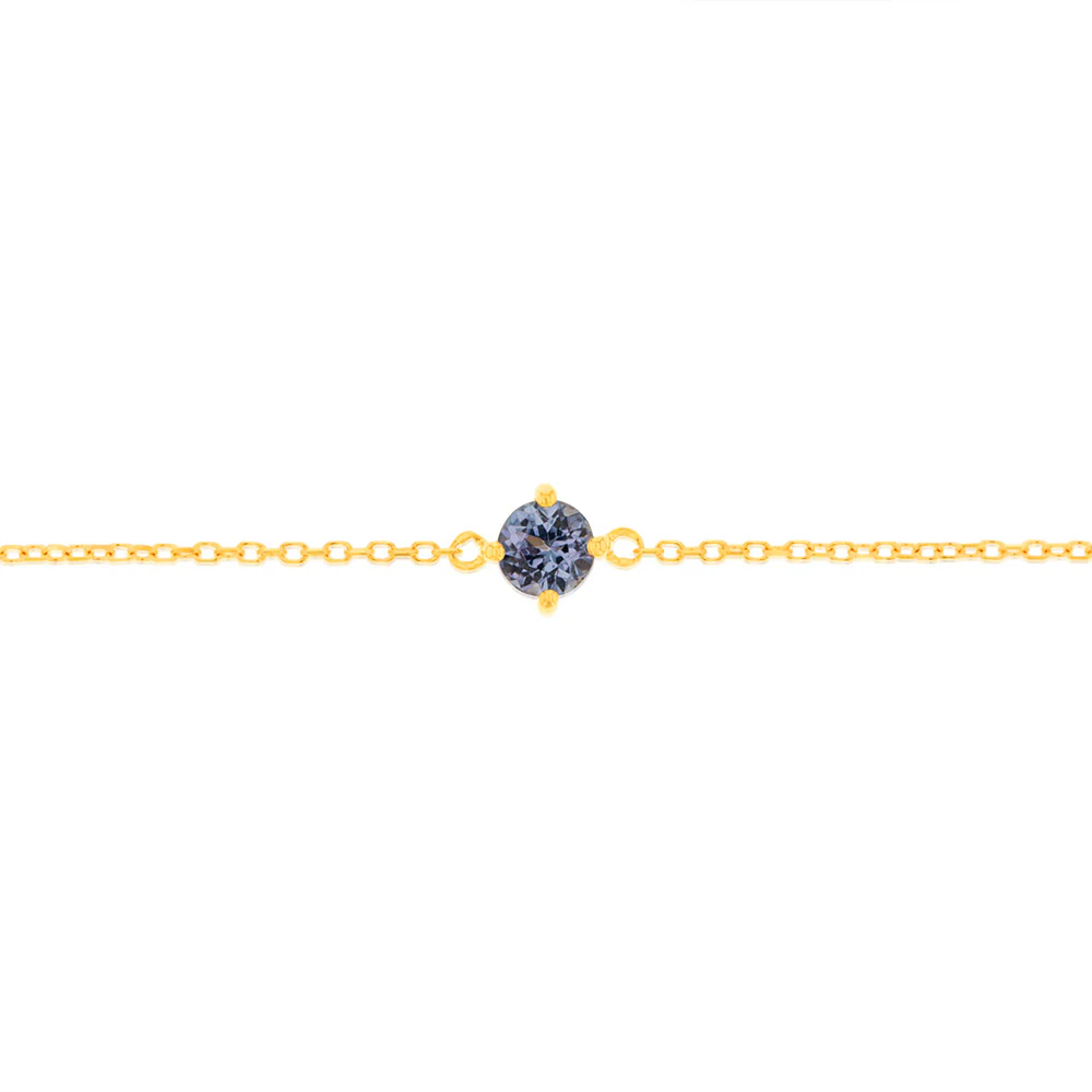 0.27 Carat Tanzanite Adjustable Bracelet 17cm in 9ct Yellow Gold - Image 3