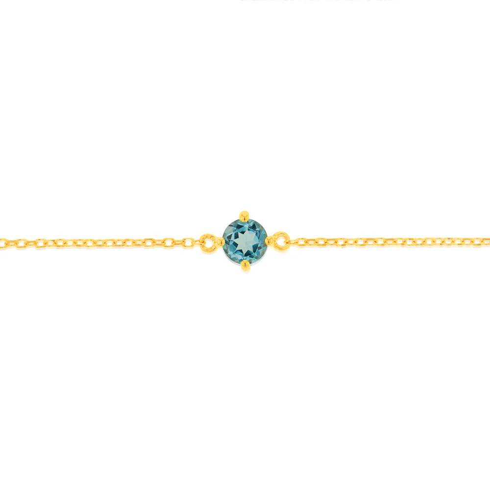 0.30 Carat Blue Topaz Adjustable Bracelet 17cm in 9ct Yellow Gold - Image 3
