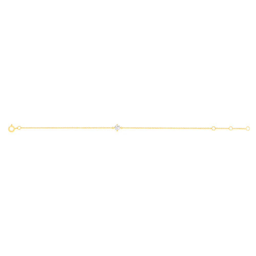 0.30 Carat White Topaz Adjustable Bracelet 17cm in 9ct Yellow Gold - Image 4