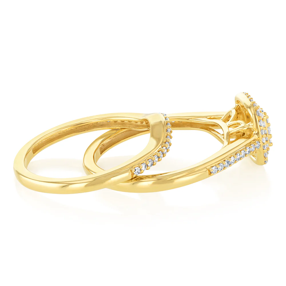 0.33 Carat Natural Diamond 2 Ring Bridal Set in 9ct Yellow Gold - Image 2