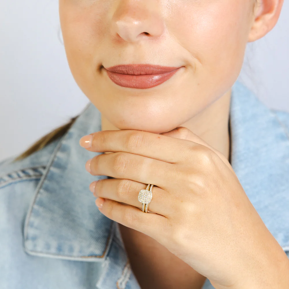 0.33 Carat Natural Diamond 2 Ring Bridal Set in 9ct Yellow Gold - Image 3