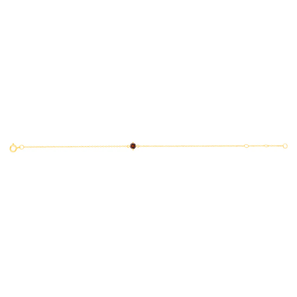 0.34 Carat Red Garnet Adjustable Bracelet 17cm in 9ct Yellow Gold - Image 2