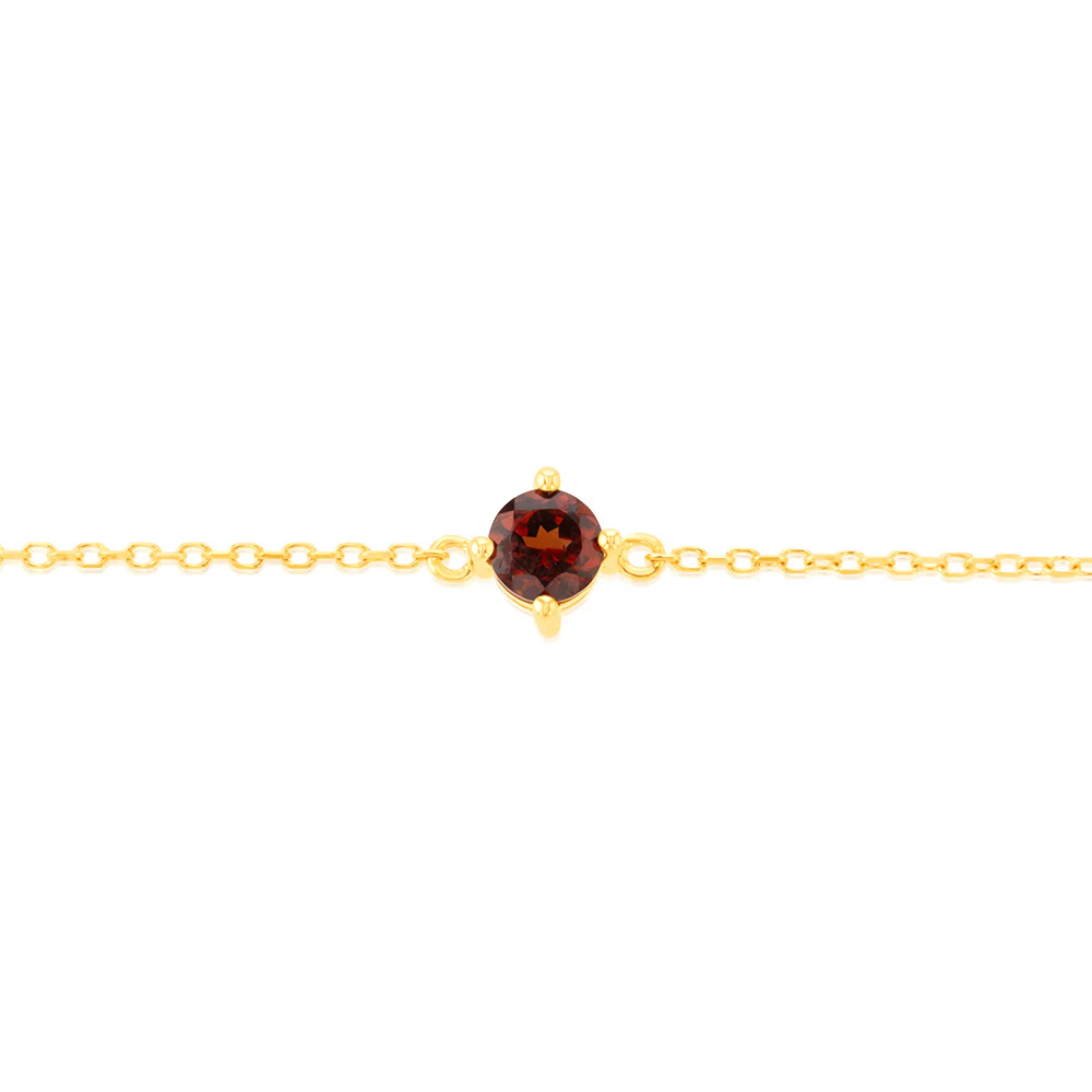 0.34 Carat Red Garnet Adjustable Bracelet 17cm in 9ct Yellow Gold - Image 3