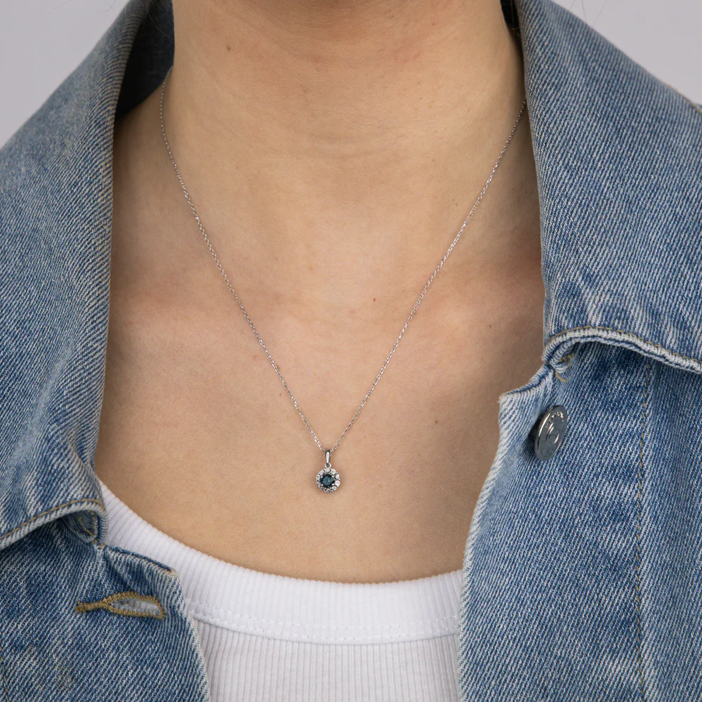0.40 Carat Created Emerald Oval and Diamond Pendant in 9ct Yellow Gold - Image 2