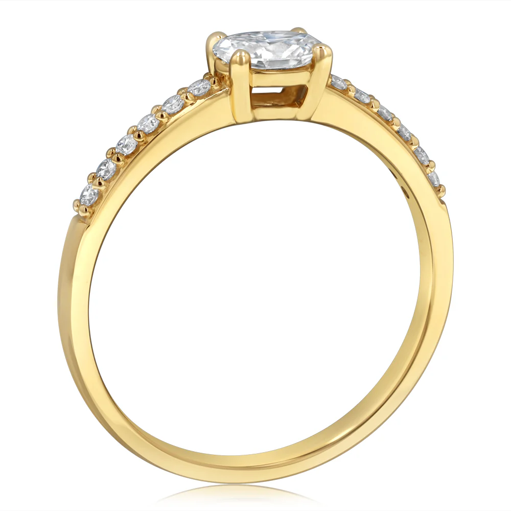 0.41 Carat Luminesce Lab Grown Oval Brilliant Cut Ring in 9ct Yellow Gold - Image 3