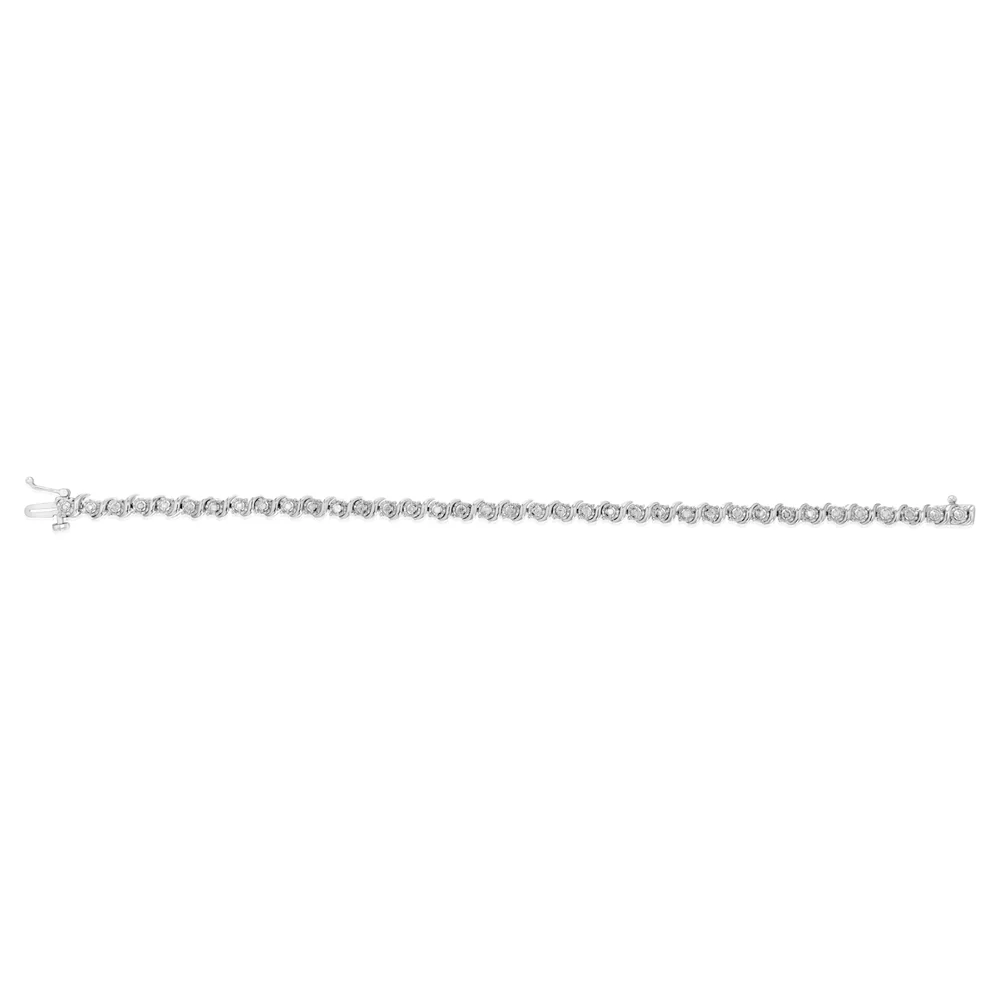 0.45 Carat Diamond 18cm Bracelet in Sterling Silver - Image 2