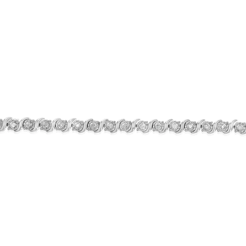 0.45 Carat Diamond 18cm Bracelet in Sterling Silver - Image 3