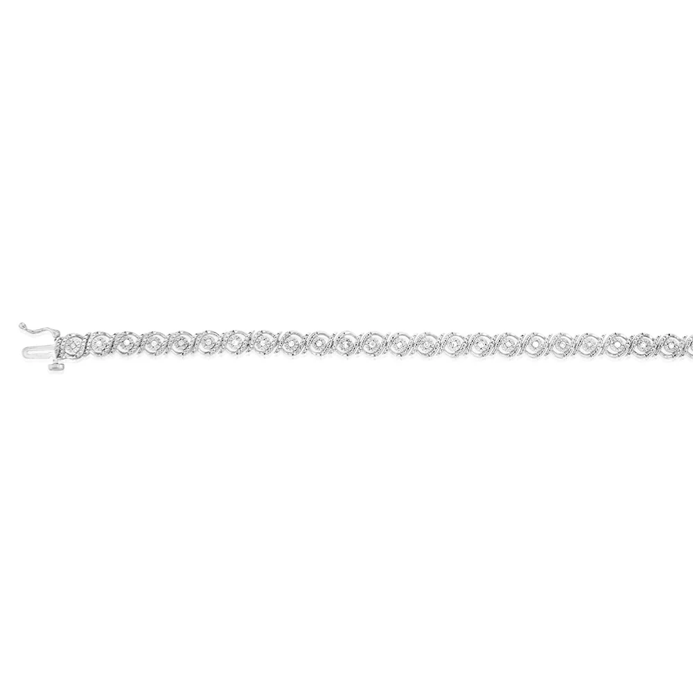 0.45 Carat Diamond 18cm Bracelet set in Sterling Silver - Image 2