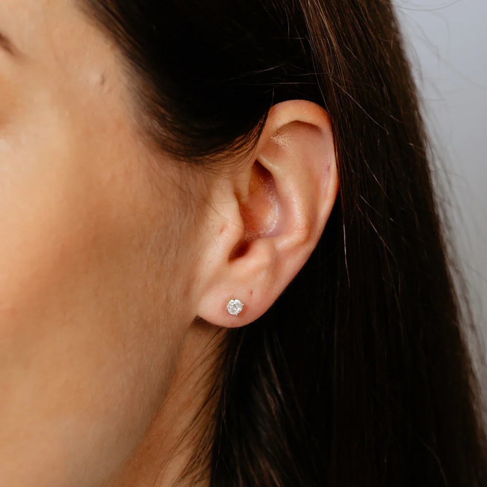 0.45 Carat Diamond Solitaire Studs Earring in 14ct Yellow Gold - Image 2