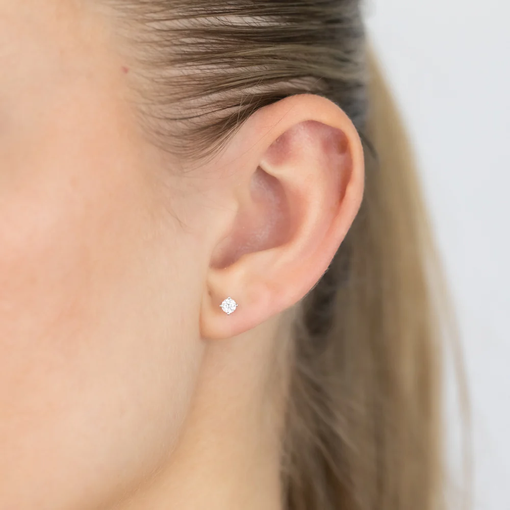 0.45 Carat Diamond Stud Earrings in Gold Plated Sterling Silver - Image 2