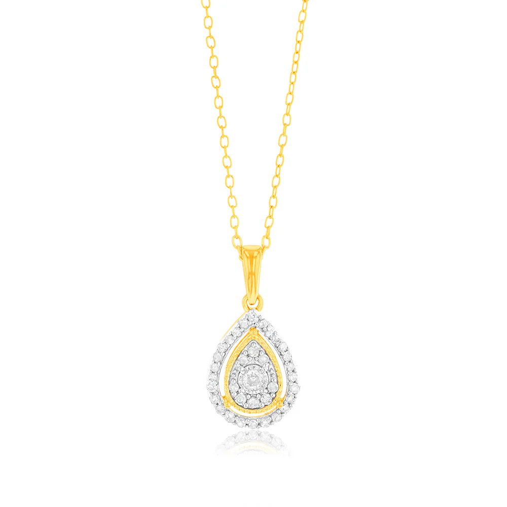 0.45 Carat Earring & Pendant Set in Gold Plated Sterling Silver on 45cm Chain - Image 2