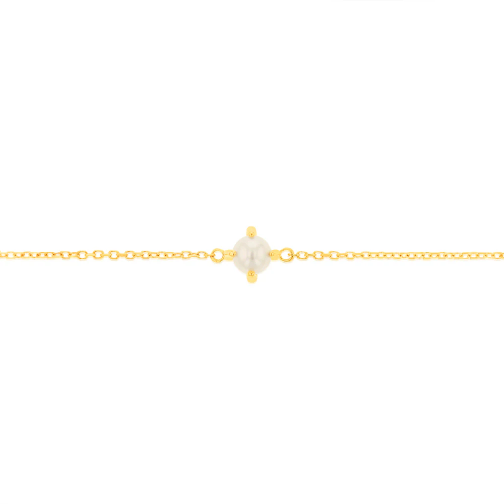 0.48 Carat Freshwater Pearl Adjustable Bracelet 17cm in 9ct Yellow Gold - Image 3