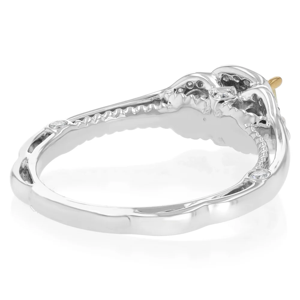 0.70 Carat Diamond Ring with Yellow Cushion Diamond in 18ct Yellow and White Gold - Image 4