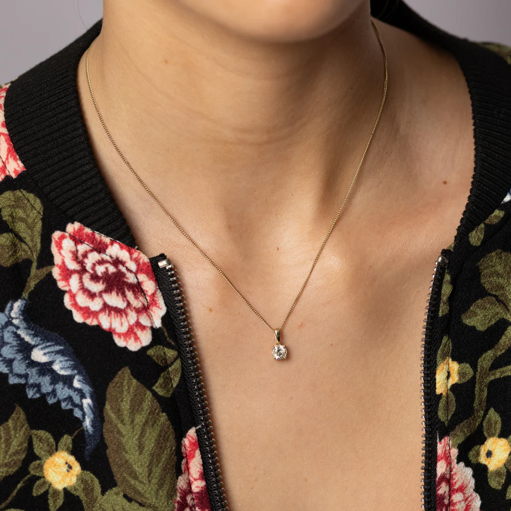 0.70 Carat Diamond Solitaire Pendant in 9ct Yellow Gold - Image 3