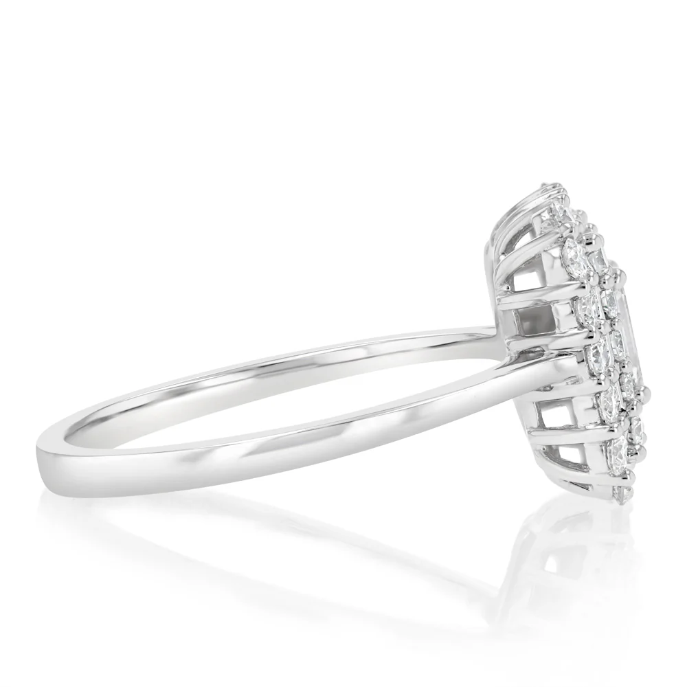 0.73 Carat Luminesce Lab Grown Diamond Emerald Ring in 9ct White Gold - Image 2