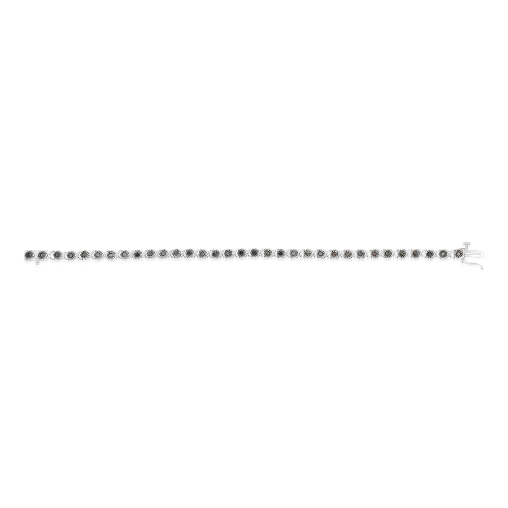 0.95 Carat Black Diamond Bracelet in Sterling Silver - Image 2
