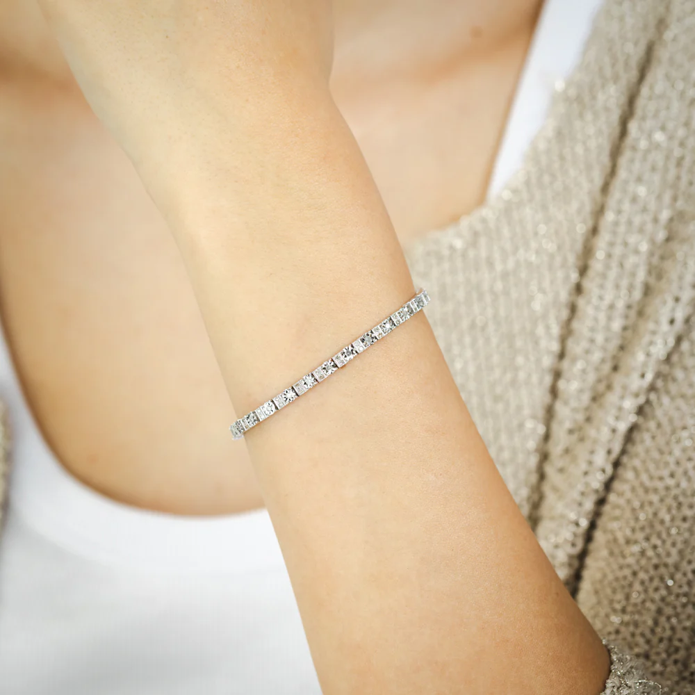 0.95 Carat Diamond 19cm Bracelet in Sterling Silver - Image 5