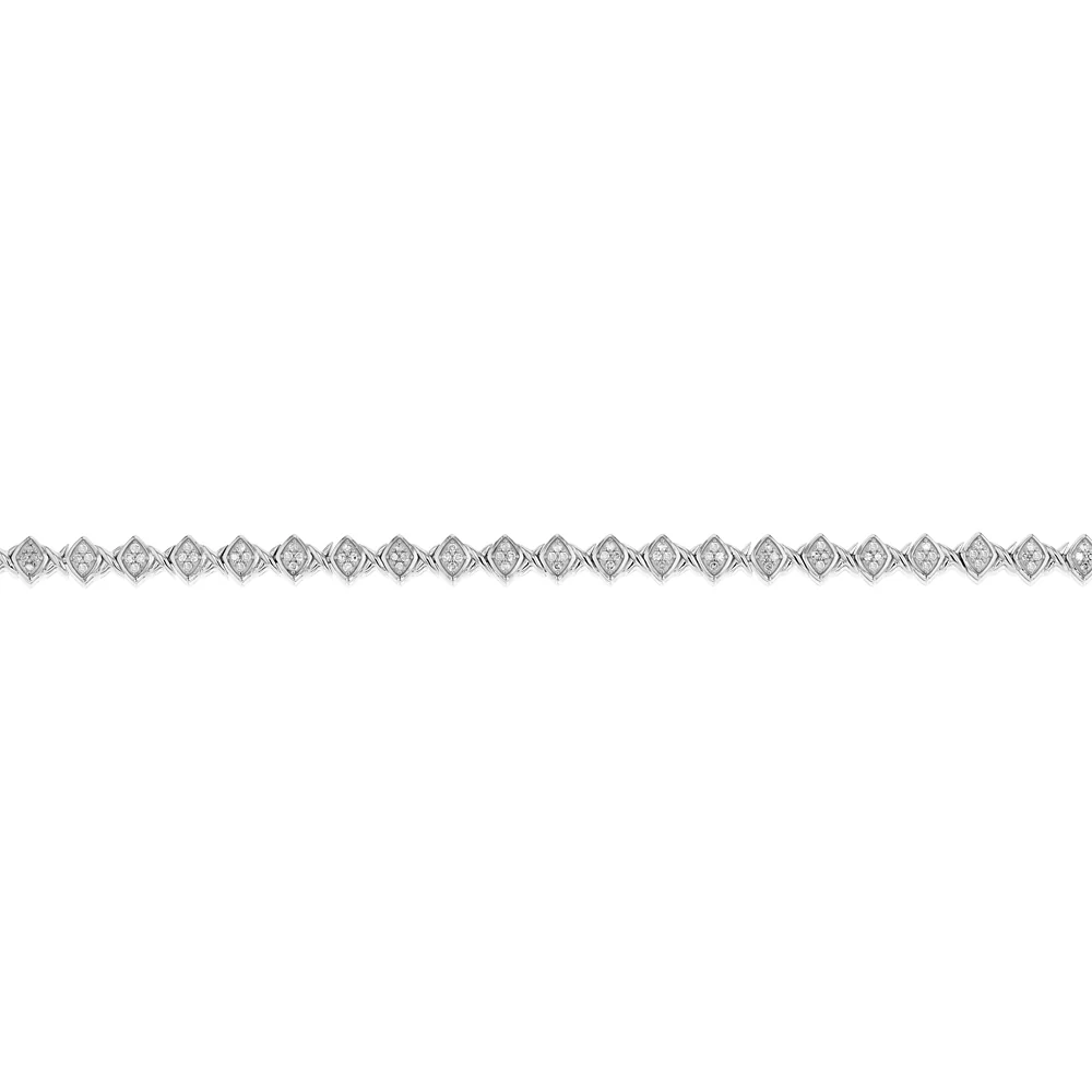0.95 Carat Diamond Bracelet in Sterling Silver - Image 2
