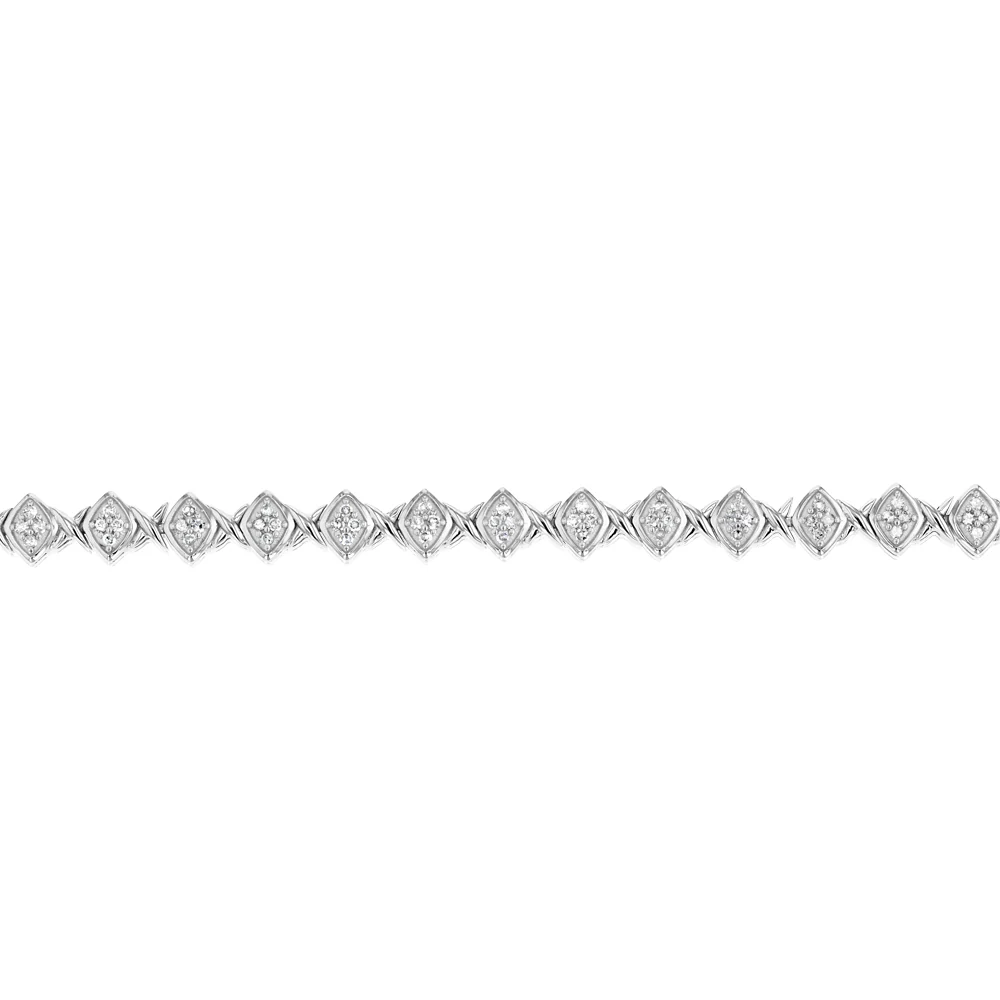 0.95 Carat Diamond Bracelet in Sterling Silver - Image 3