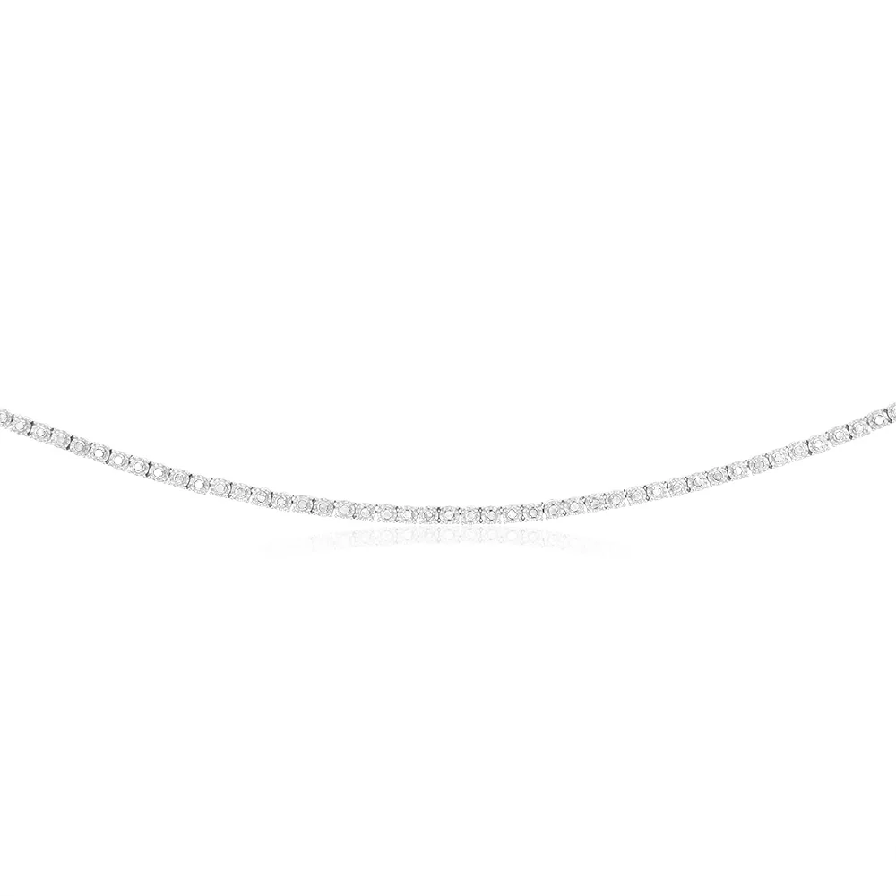 0.95 Carat Diamond Fancy Necklace in Sterling Silver - Image 2