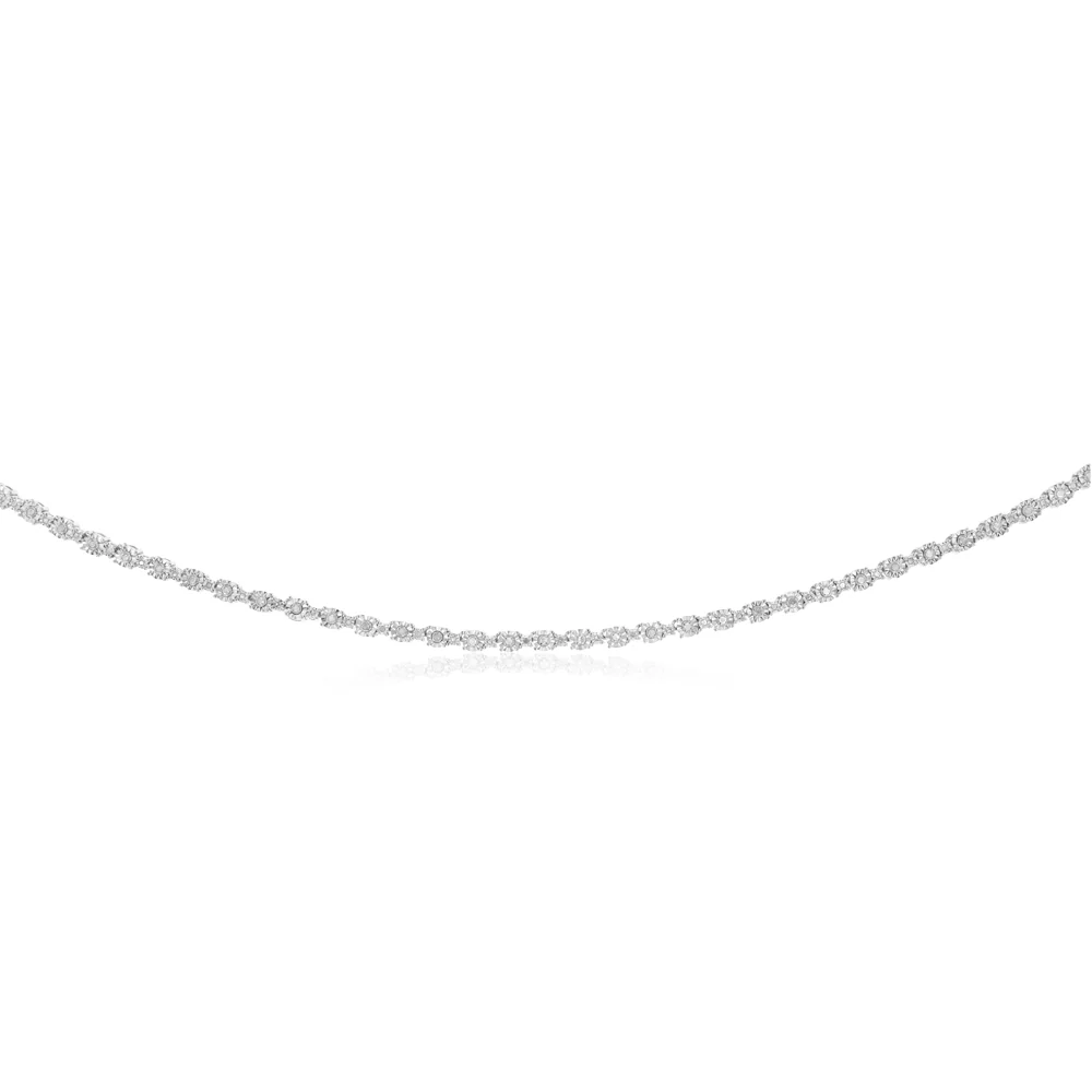 0.95 Carat Diamond Necklace in Sterling Silver - Image 2