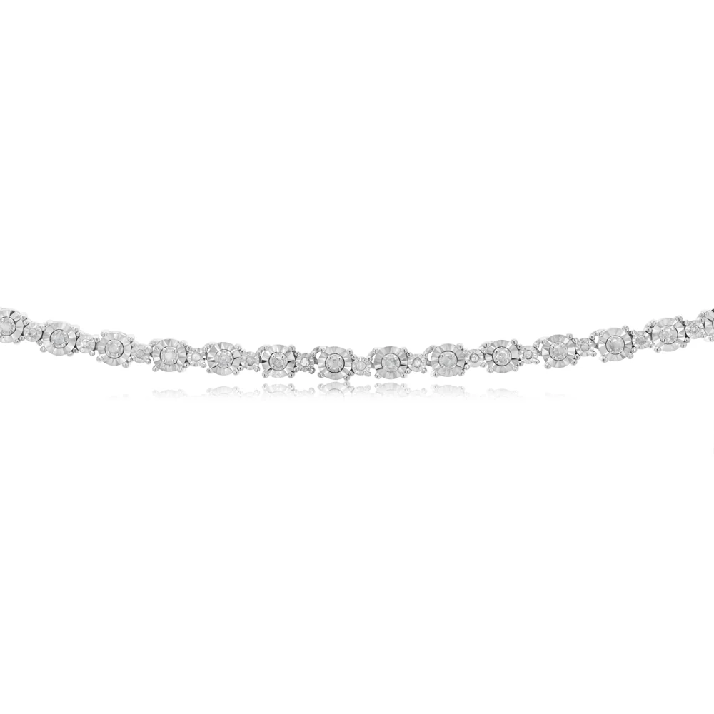 0.95 Carat Diamond Necklace in Sterling Silver - Image 3
