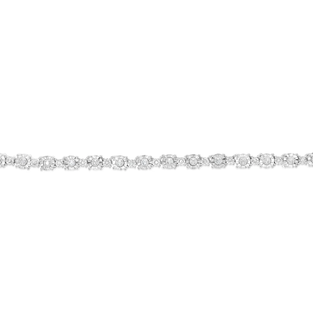 0.95 Carat Diamond Necklace in Sterling Silver - Image 4