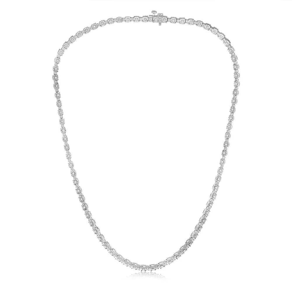0.95 Carat Diamond Necklace in Sterling Silver - Image 5