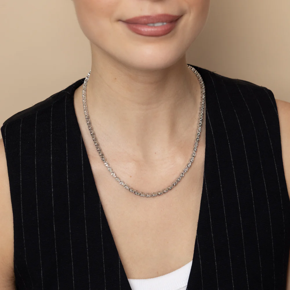 0.95 Carat Diamond Necklace in Sterling Silver - Image 6