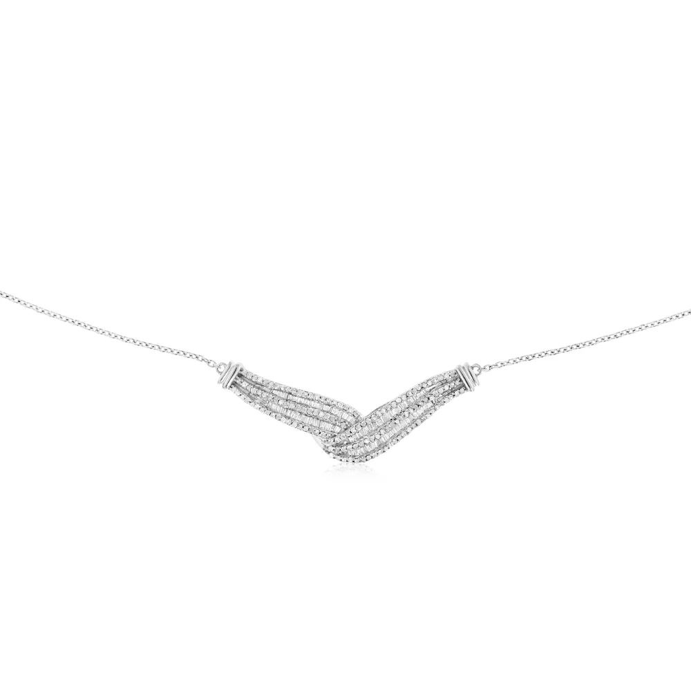 0.95 Carat Diamond Necklace in Sterling Silver - Image 2