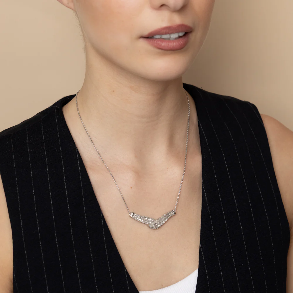 0.95 Carat Diamond Necklace in Sterling Silver - Image 3