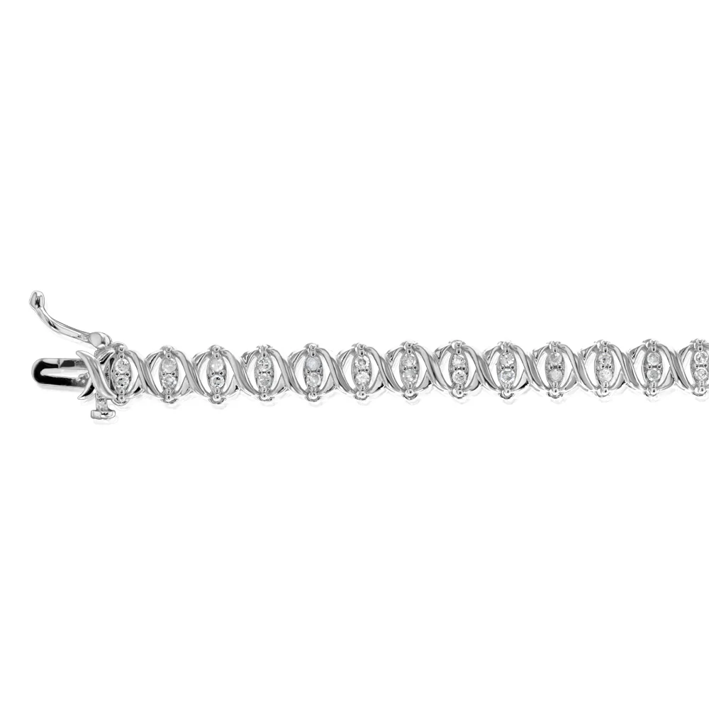 0.95 Carat Diamond Tennis Bracelet in Sterling Silver - Image 3