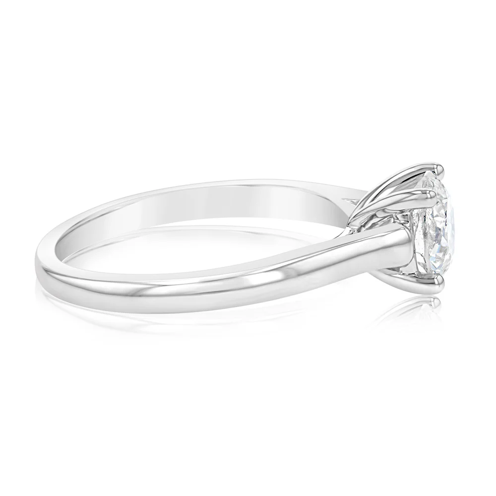 0.95 Carat Solitaire Diamond Ring in 18ct White Gold - Image 2