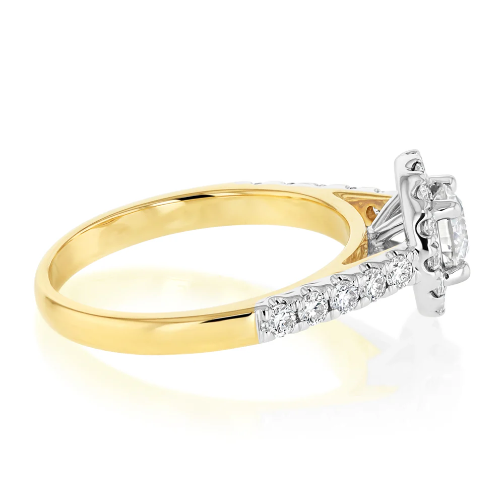 1.00 Carat Diamond Ring With 1/2 Carat Australian Diamond Centre in 9ct Yellow Gold - Image 2