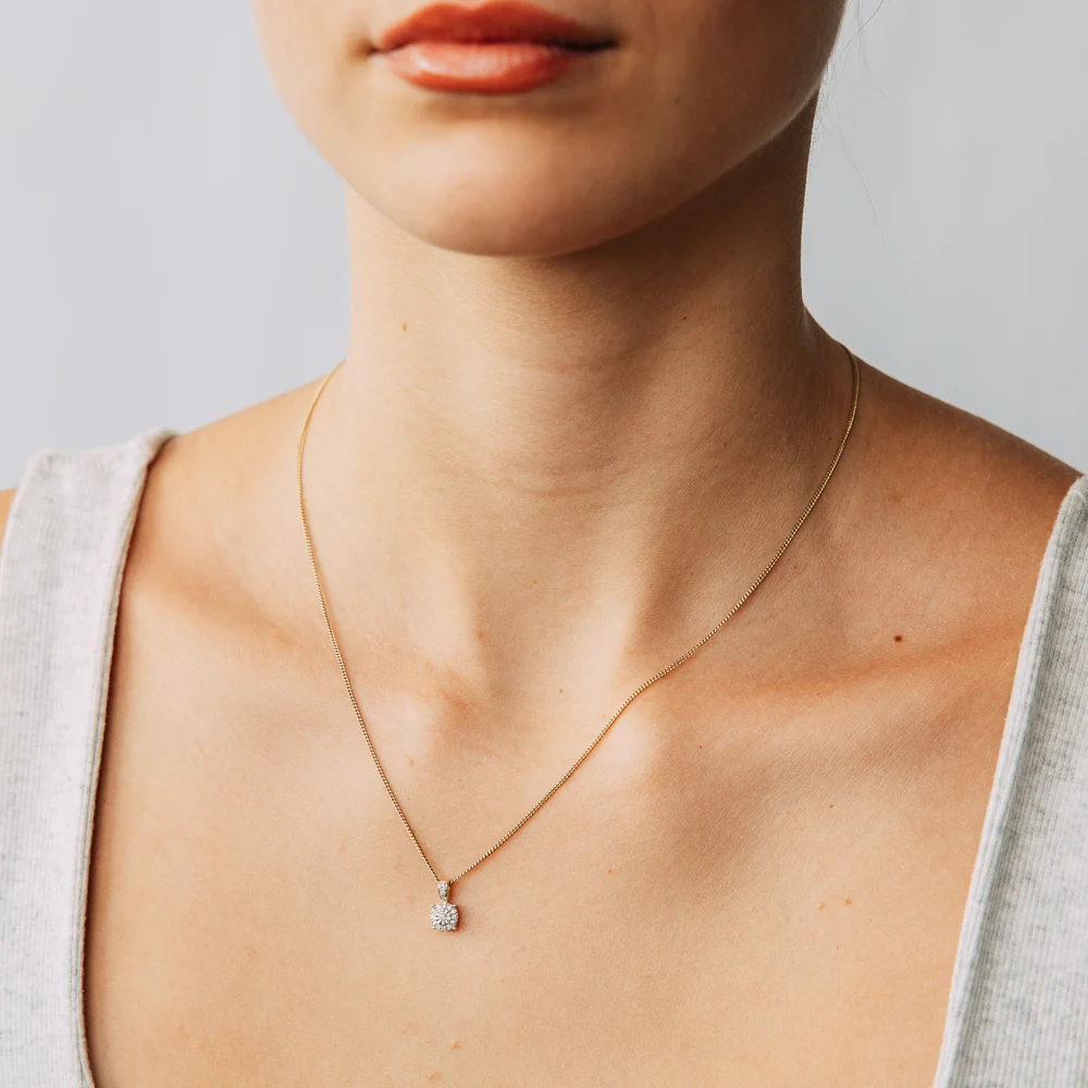 1/10 Carat Diamond Circle Pendant in 9ct Yellow Gold - Image 2