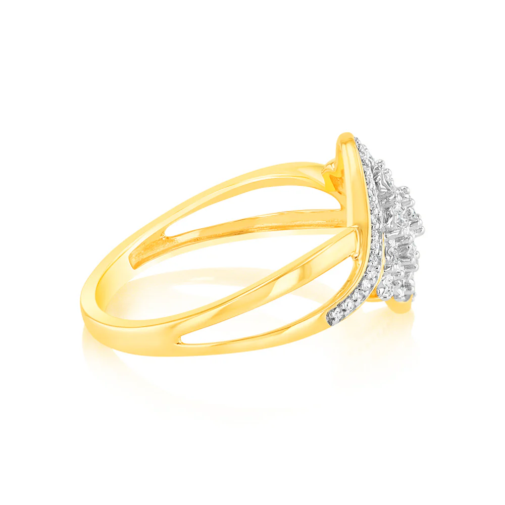 1/10 Carat Diamond Dress Ring in 9ct Yellow Gold - Image 2