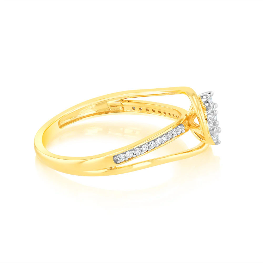 1/10 Carat Diamond Dress Ring in 9ct Yellow Gold - Image 2