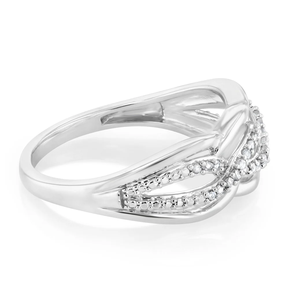 1/10 Carat Diamond Dress Ring in Sterling Silver - Image 2