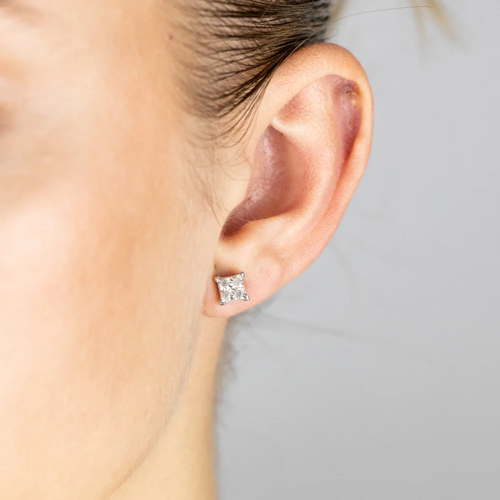 1/10 Carat Diamond Earrings and Pendant Set on 45cm Chain in Sterling Silver - Image 2