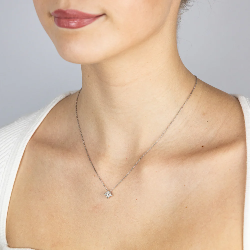 1/10 Carat Diamond Earrings and Pendant Set on 45cm Chain in Sterling Silver - Image 3