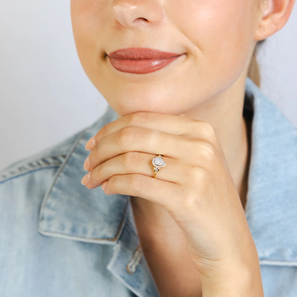 1/10 Carat Diamond Promise Ring in Gold Plated Sterling Silver - Image 3