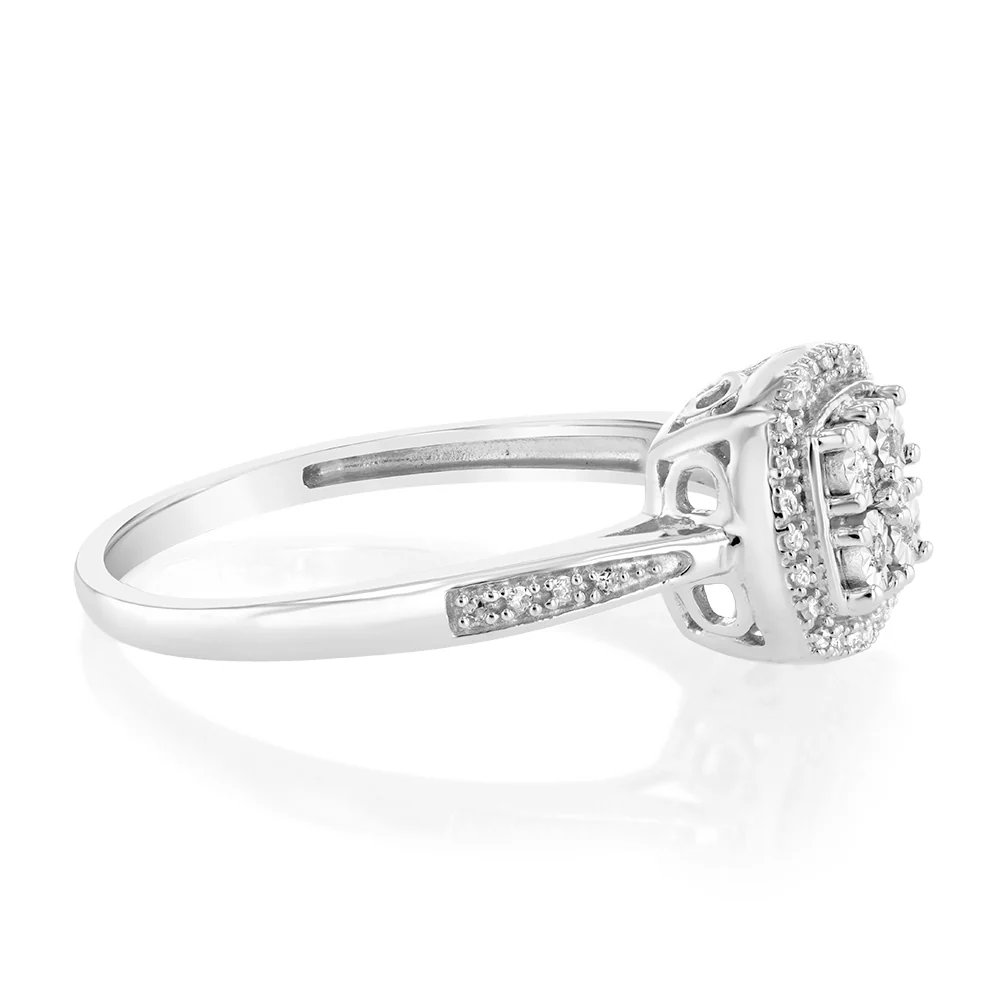 1/10 Carat Diamond Ring in Sterling Silver - Image 2