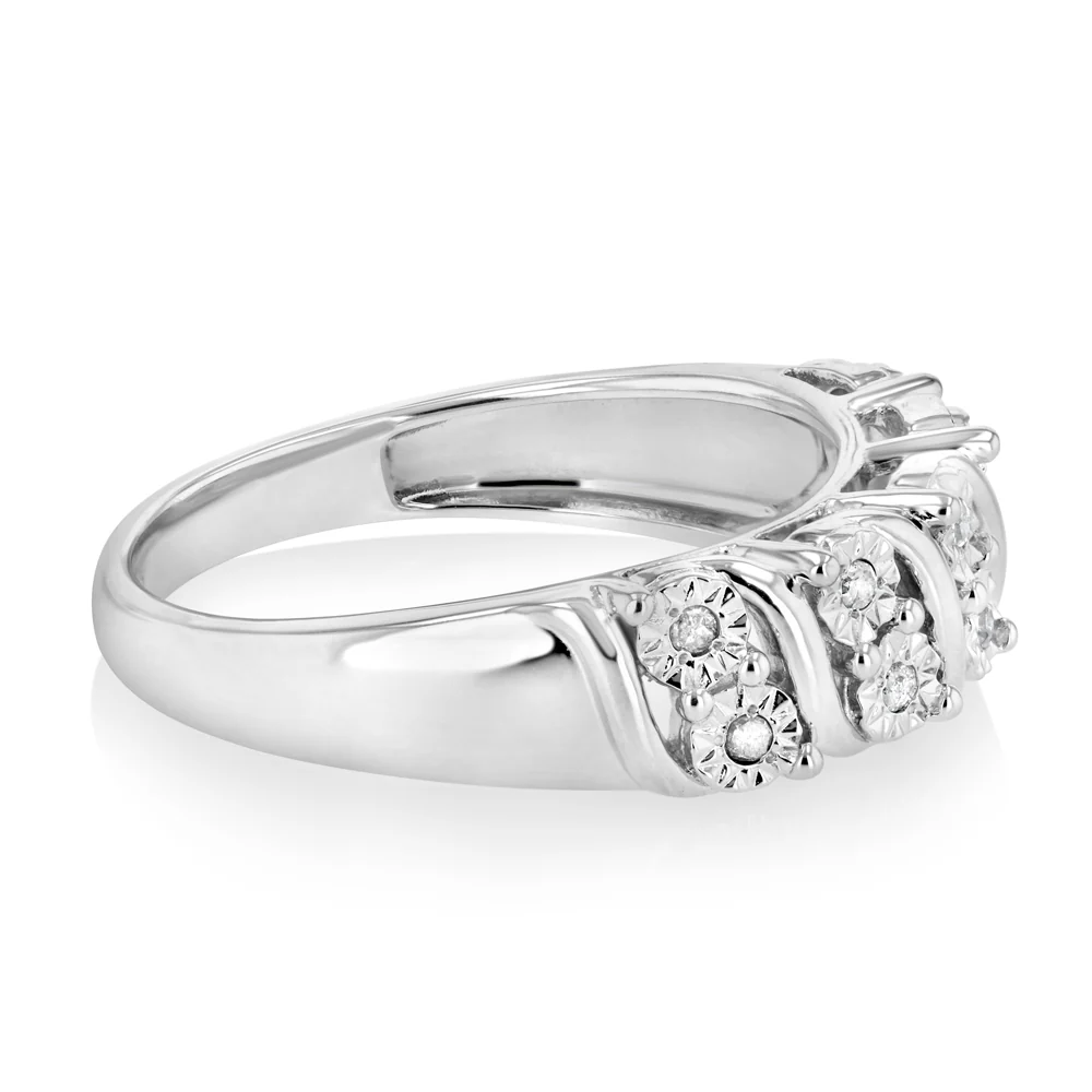 1/10 Carat Diamond Ring in Sterling Silver - Image 2