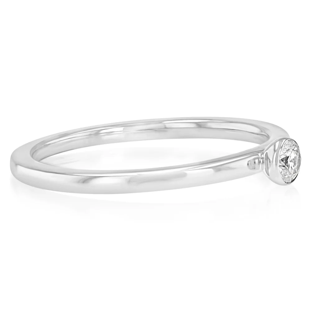 1/10 Carat Diamond Solitaire Ring in 10ct White Gold - Image 2