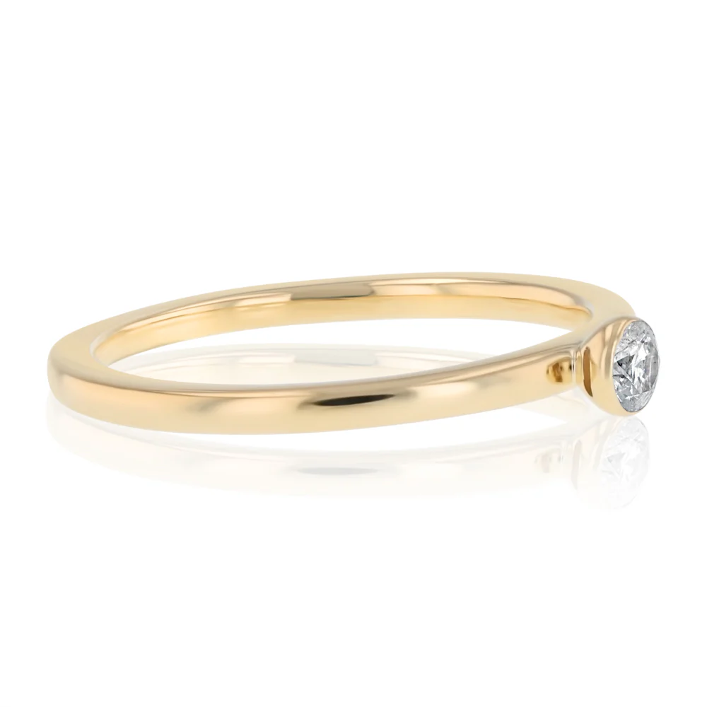 1/10 Carat Diamond Solitaire Ring in 10ct Yellow Gold - Image 2